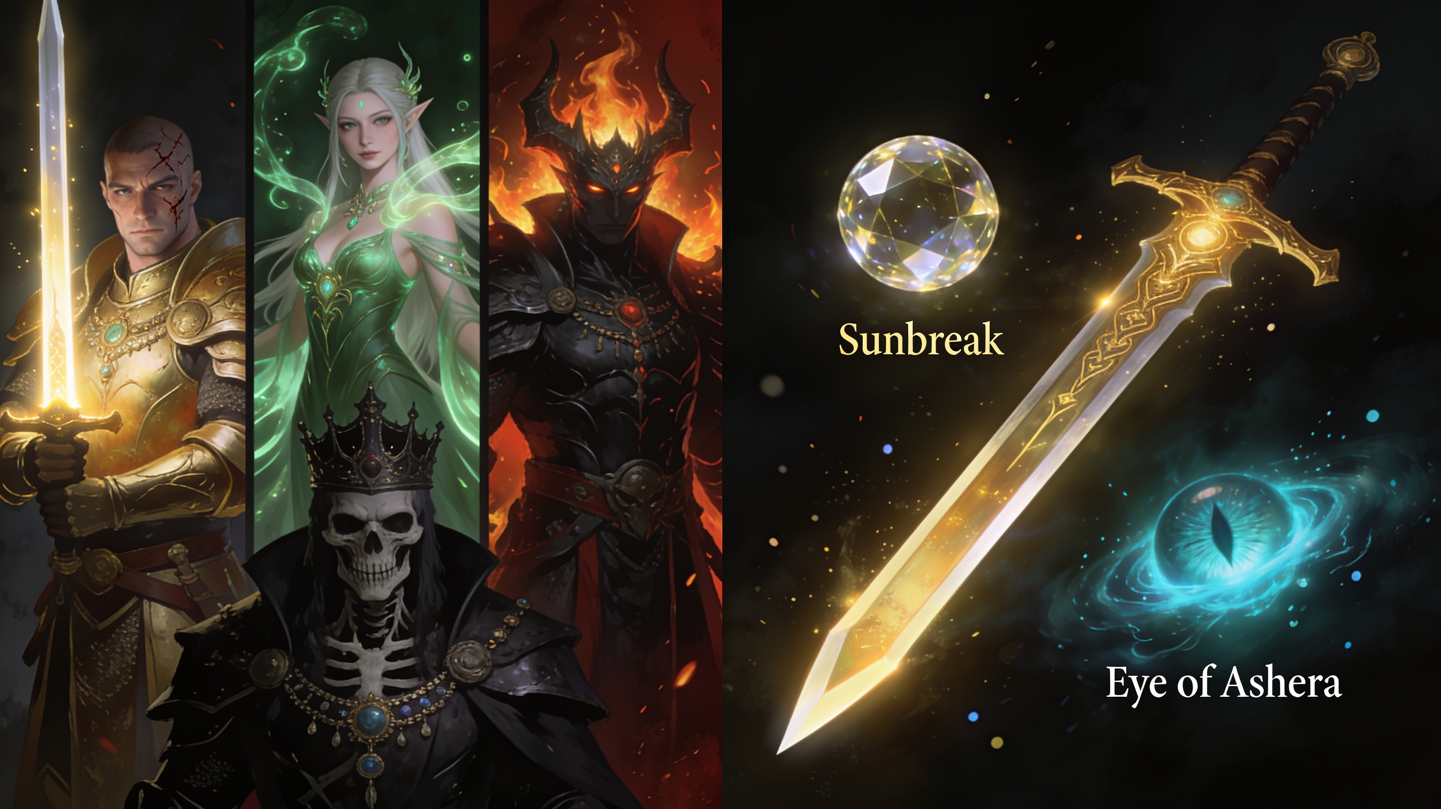 betmatch character concept art — legendary heroes and villains